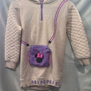Disney Cream and Purple Minnie Sweatshirt with Bag